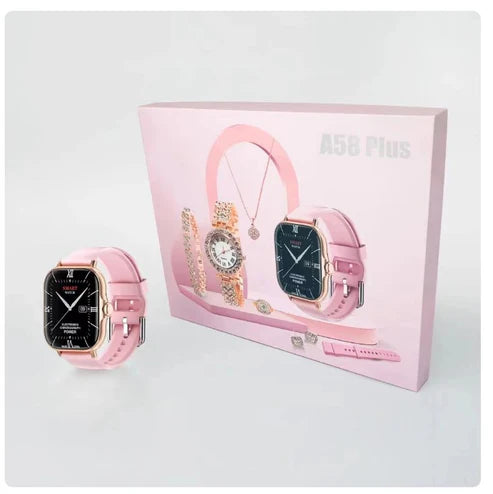 Ritulio A58 Smart Watch 5 in 1 – Men’s Smartwatch + Women’s Quartz Luxury Watch with Jewelry Gift Pack