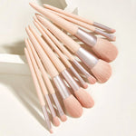 Make-up Kit Beauty Brush Girl – 11 Piece Pink Brush Set with Ribbon Powder Bag