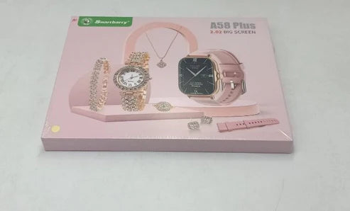 Ritulio A58 Smart Watch 5 in 1 – Men’s Smartwatch + Women’s Quartz Luxury Watch with Jewelry Gift Pack