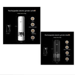 Rechargeable Electric Pepper And Salt Grinder Set One-Handed No Battery Needed Automatic Grinder With Adjustable Coarseness LED Light Refillable