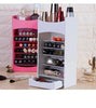 makeup organizer, lipstick storage tower, nail polish holder, cosmetic organizer, beauty storage, multilayer makeup box, vanity organizer, cosmetic storage box, lip and nail organizer, makeup storage tower, organizer for women