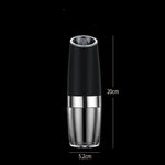 electric pepper grinder, rechargeable salt grinder, one-handed grinder, automatic spice grinder, LED light grinder, adjustable coarseness grinder, refillable grinder, ceramic grinder, kitchen spice tool, ergonomic grinder, battery-free grinder, modern electric grinder